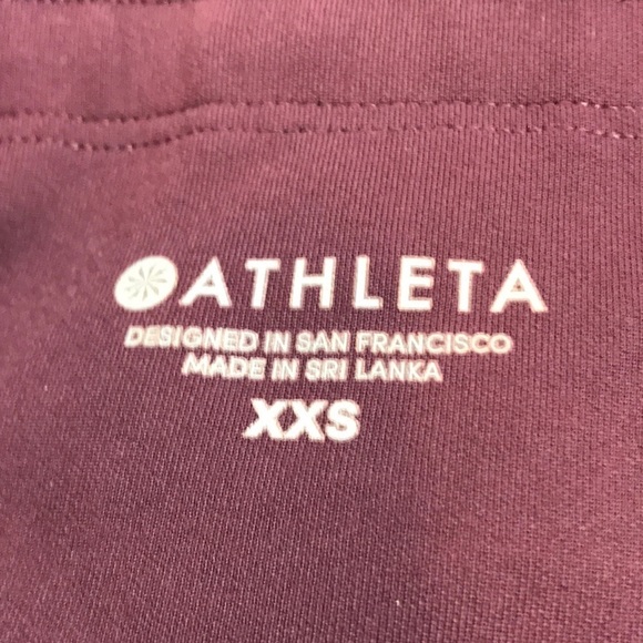 Athleta All in Structure Tights Leggings 7/8 Women XXS  Burgundy Pink Inseam 25” - Picture 4 of 16